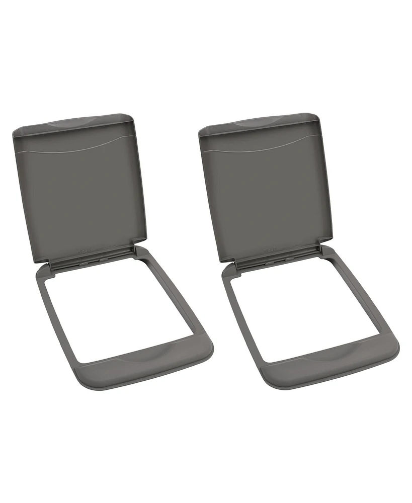 Rev-a-Shelf 35 Qt Trash Can Replacement Lid, Gray, Rv-35-lid-13-1-40 (2 Pack)