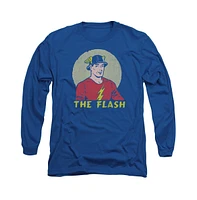 Flash Men's Dc Comics Faded Circle Long Sleeve Adult Tee / T-Shirt