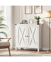 gaomon Farmhouse Buffet Cabinet with Adjustable Shelf and Barn Doors