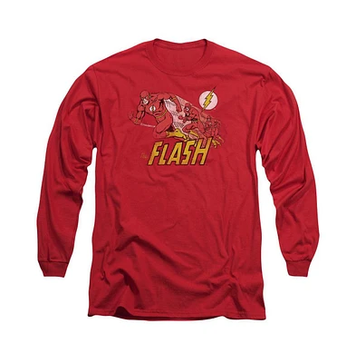 Flash Men's Dc Comics Crimson Comet Long Sleeve Adult Tee / T-Shirt