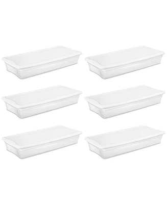 Sterilite 41 Quart Lightweight Under Bed Storage Box Container with Lid, 24 Pack