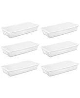 Sterilite 41 Quart Lightweight Under Bed Storage Box Container with Lid, 24 Pack