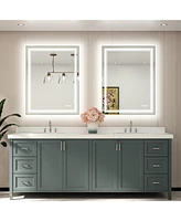 keonjinn 30x36 Led Bathroom Mirror with Frontlit and Backlit