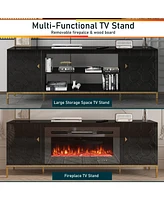 Boyel Living Versatile Tv Stand with Elegant Honeycomb Design and Ample Storage