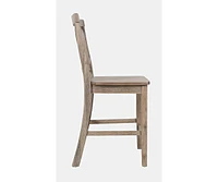 Jofran Eastern Tides Coastal Wire-Brushed Wood X-Back Counter Barstool (Set of 2)