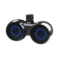 Pyle Dual Marine Wakeboard Speaker, 6.5'' 2-Way, Led Lights, Water-Resistant, Black