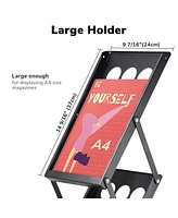Yescom 4 Pocket Foldable Magazine Brochure Rack Book Literature Holder Display Stand