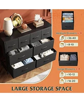 Wlive Dresser for Bedroom with 8 Drawers Wide Fabric Storage and Organization Chest of Living Room Closet Hall