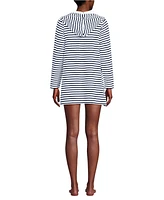 Lands' End Women's Terry Hooded Mini Swim Cover-up Dress