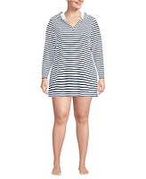 Lands' End Plus Terry Hooded Mini Swim Cover-up Dress