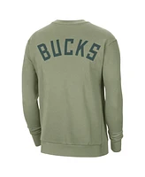 Jordan Men's Green Milwaukee Bucks Courtside Statement Edition Heavyweight Pullover Sweatshirt