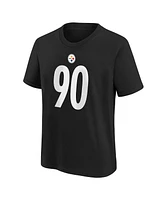 Nike Big Boys and Girls T.j. Watt Black Pittsburgh Steelers Player Name Number T-Shirt