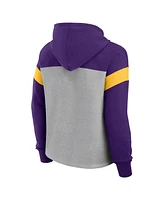 Fanatics Women's Heather Gray/Purple Minnesota Vikings Bold Play Call Pullover Hoodie