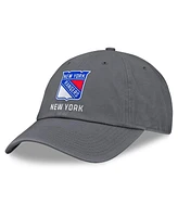 Fanatics Men's Charcoal New York Rangers Washed Adjustable Hat