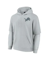 Fanatics Men's and Women's Gray Detroit Lions Sleek Elements Pullover Hoodie