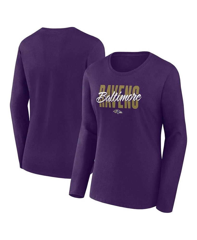 Logo Athletic Women's Purple Baltimore Ravens Grip Long Sleeve T-Shirt