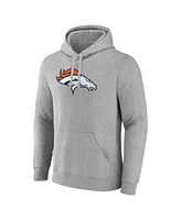 Fanatics Men's Heather Gray Denver Broncos Deliver Fleece Pullover Hoodie