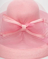 August Hats Sheer Bow Wide Brim Dressy Hat