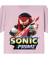 Sonic Prime Renegade Knucks Crew Neck Short Sleeve Cradle Pink Men's T-shirt-3XL