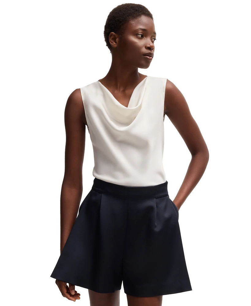 Boss by Hugo Women's Sleeveless Cowl-Neck Silk Blouse