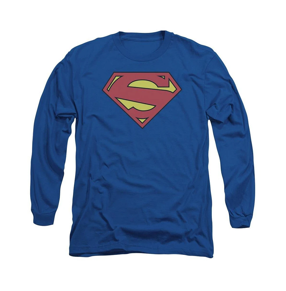 Superman Men's New 52 Shield Long Sleeve Adult Tee / T-Shirt