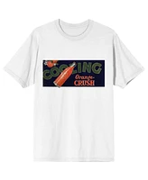 Orange Crush Men's Cooling White Graphic Tee-xxl