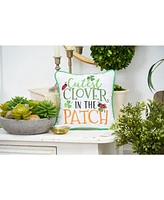 C&F Home 10" x 10" St. Patrick's Day "Cutest Clover In The Patch" Embroidered Small/Petite Accent Throw Pillow