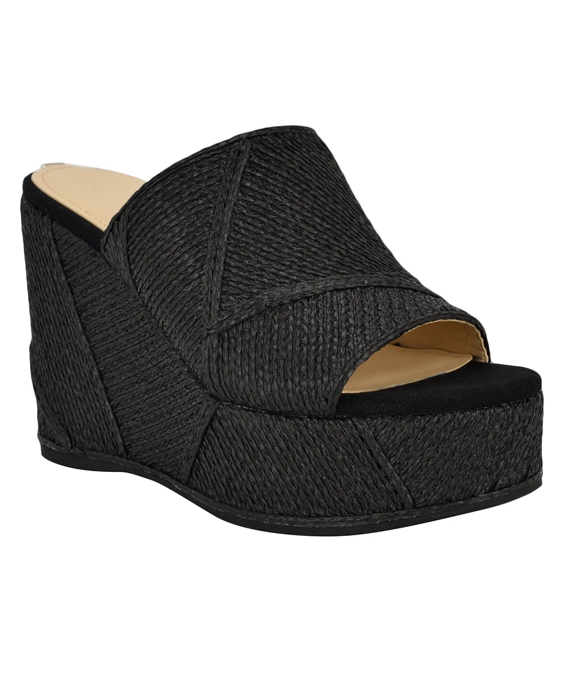 Guess Women's Evenz Slip-On Woven Platform Wedge Sandals