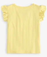 First Impressions Baby Girls Solid Flutter-Sleeve Top, Exclusively at Macy's