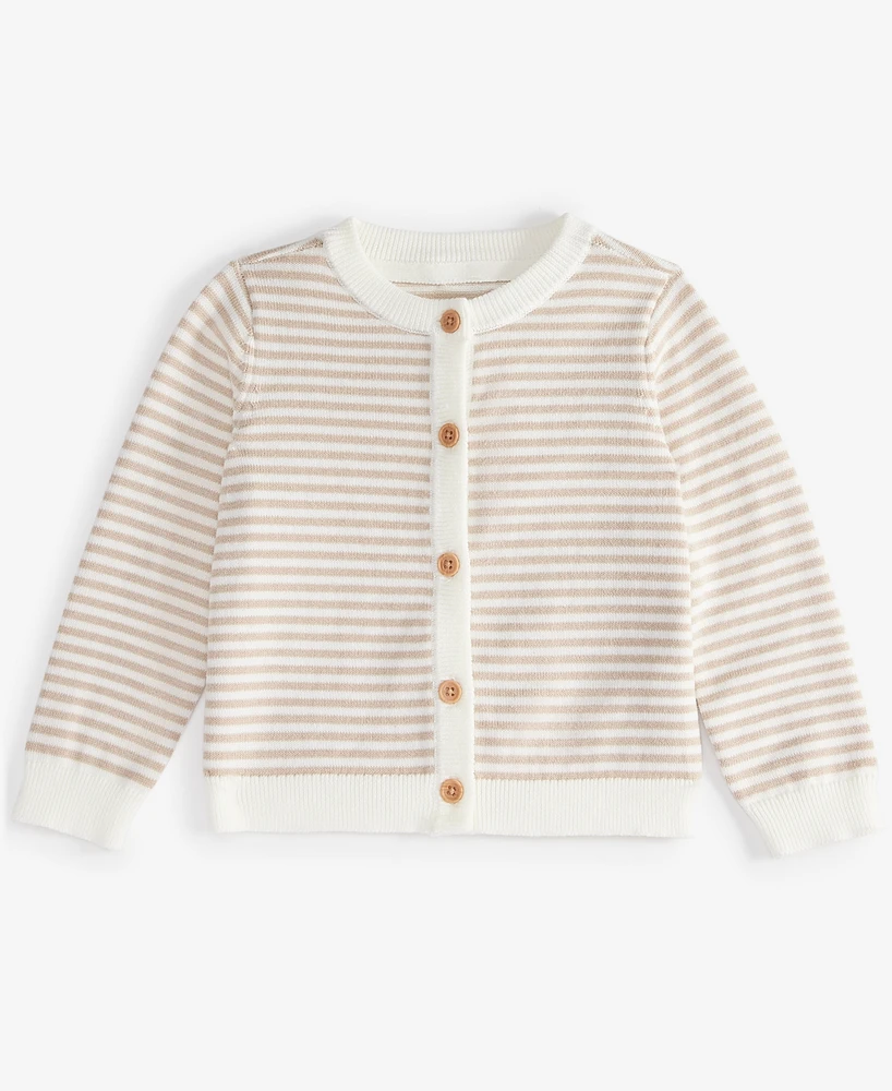 First Impressions Baby Striped Cotton Cardigan, Exclusively at Macy's