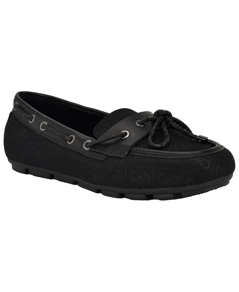 Guess Women's Lavonta Rhinestone Lace Tailored Boat Shoes