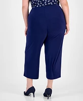 Ak Anne Klein Plus High-Rise Cropped Pull-On Pants