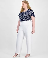 Ak Anne Klein Plus Grace Pull-On Pants