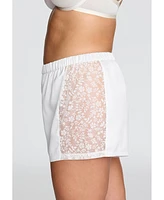 Cuup Plus Size The Lace Panel Shorts - Recycled Satin