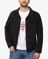 Spring + Mercer Men's Graphic Rhinestone Denim Jackets