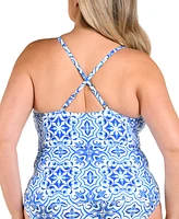 La Blanca Plus Alboran High-Neck Keyhole Tankini Top