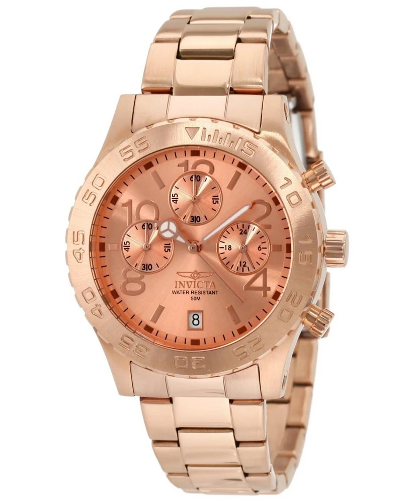 Invicta Men's Specialty Quartz Chronograph Rose Gold Dial Watch