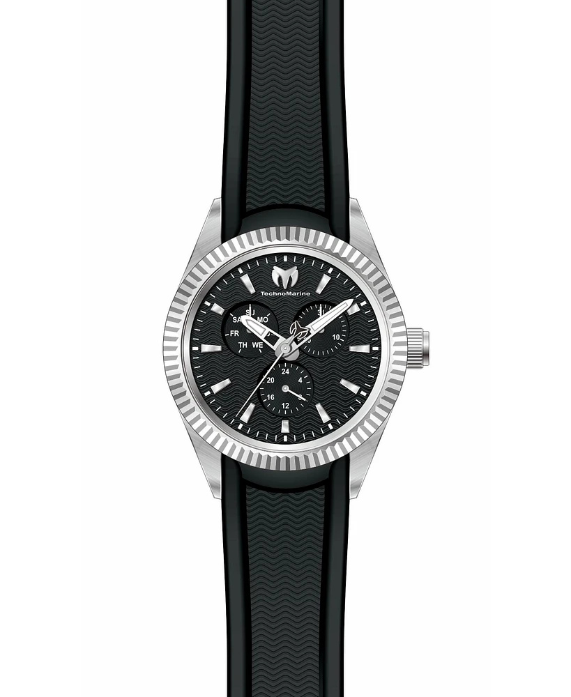 TechnoMarine Men's Tm-719022 Sea Quartz 3 Hand Black Dial Watch