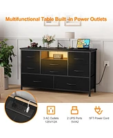 gaomon Tv Stand Dresser for Bedroom with 8 Fabric Drawer & Power Outlet