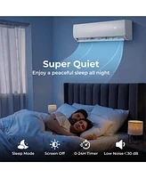 18K Btu(24000 Btu Ashrae) 2 Zone 12K Btu 20 SEER2 Mini Split Air Conditioner Work with Alexa
