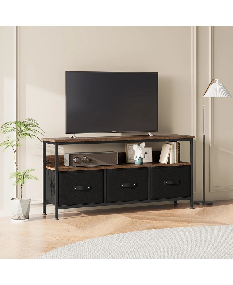 gaomon 55 Inch Tv Stand for Living Room, Dresser Tv Stand for with 3 Drawers