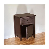 Slickblue Antique Wood Finish 1-Drawer Bedroom Nightstand End Table Cabinet