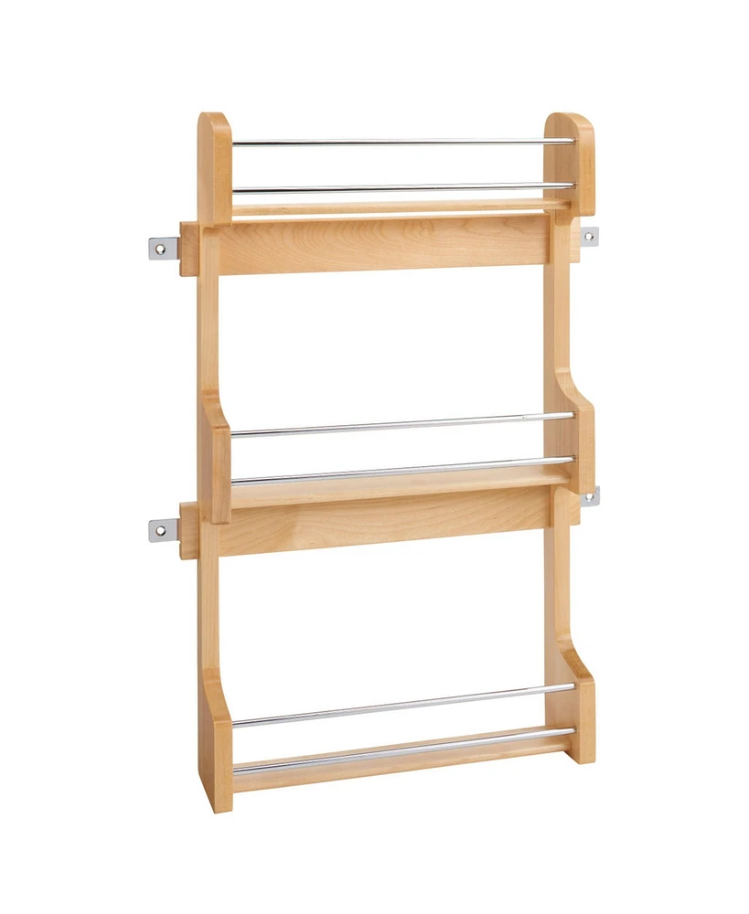 Rev-a-Shelf 18" Kitchen Cabinet Door Mounted 3-Shelf Storage Spice Rack, 4SR-18