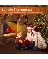 Gymax 25'' Electric Fireplace Recessed 900/1350W Fireplace Heater w/ Remote Control