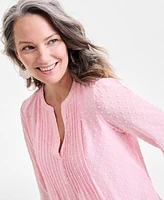 Style & Co Women's Textured Pintuck Ruffle Sleeve Top, Regular Petite