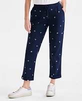 Style & Co Women's Embroidered Pull On Cuffed Pants, Exclusively at Macy's