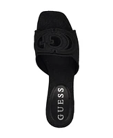 Guess Women's Galsee Quattro-g Cutout Slide Block Heel Dress Sandals