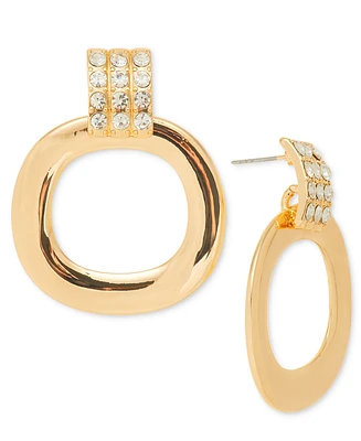 I.n.c. International Concepts Gold-Tone Pave Circle Drop Earrings, Exclusively at Macy's