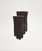 Mango Men's Stitching Detail Leather Gloves