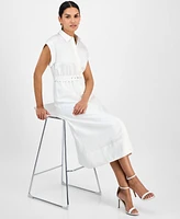 Anne Klein Women's Belted Drop-Sleeve Shirtdress